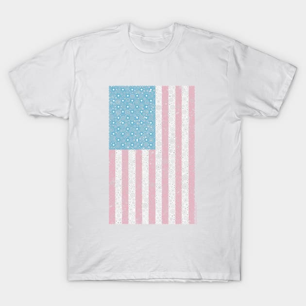 Transgender American Distressed Circle Design Flag T-Shirt by pbdotman